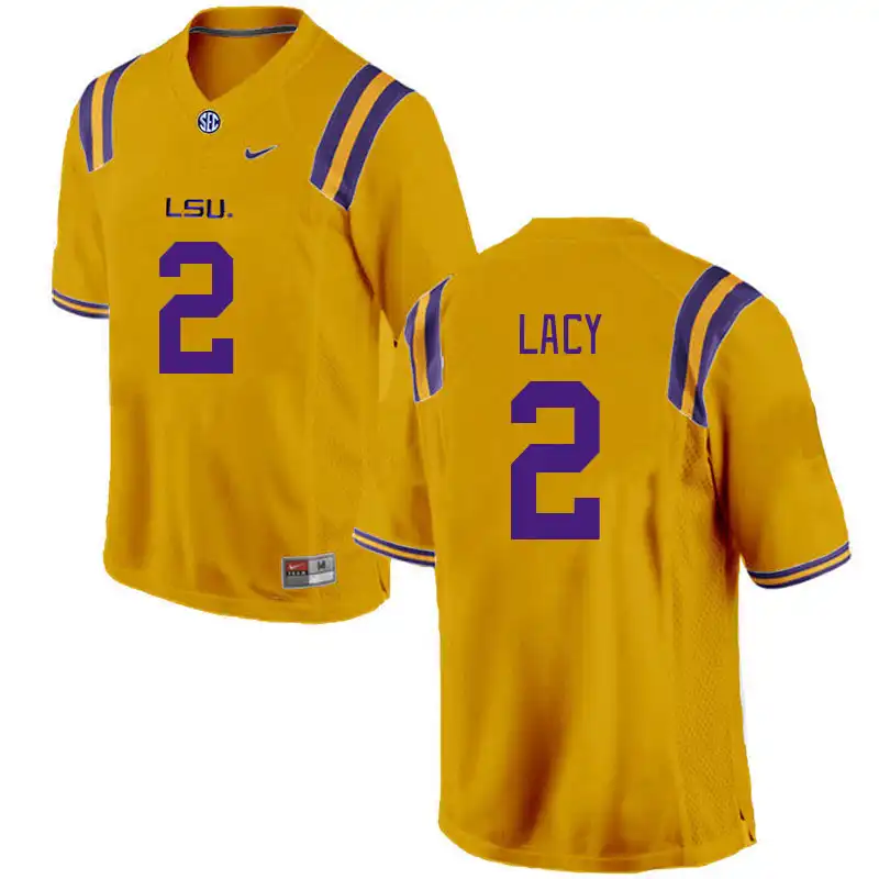 Men's LSU Tigers Kyren Lacy #2 Gold NCAA Football Jersey